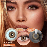 Popxstar 1 Pair Colorcon Colored Contact Lenses with Degree Myopia Lenses Blue Eye Lenses Green Lenses Natural Eye Lenses