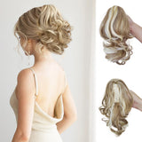 Popxstar Claw Ponytail Clip in Wavy Hair Extensions Short Curly Ponytail 12 Inch Natural Wave Hair Accessories for Women Girls Daily Use