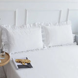 Popxstar White Flat Sheet Thickened 100% Cotton Bedding Sheets queen Lotus Leaf Flat Bed Sheet Duvet cover or pillowcases quilt case