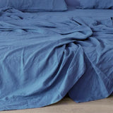 Popxstar Pure Linen Bed Sheets 100% Stone Washed French Linen Solid Color Breathable and Durable for Hot Sleepers 1 PC Flat Sheet