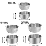 304 Stainless Steel Vegetable Washing Drain Basket Detachable with Markings Rice Washing Basket Double Layer Side Flow Outlet