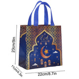 Popxstar  Eid Mubarak Gift Bags Ramadan Kareem Candy Cookie Packaging Bag Islamic Muslim Festival Party Decoration Non-Woven Tote Handbag