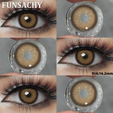 1 Pair Gray Lenses Colored Contacts for Eyes 14.0mm~14.5mm Contact Lenses Hazel Lenses Natural Beauty Cosmetic New Lens