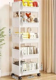 Popxstar Trolley Bookshelf Kitchen Storage Rack Kitchen Corner Narrow Slit Storage Cabinet Bathroom Living Room Home Organizer