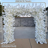 Popxstar White Cherry Blossom Rose Flower Row Runner Wedding Background Arch Deco Floral Arrangement Hanging Flower Row Centerpieces Ball