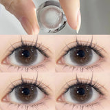 1 Pair New Pink Color Contact Lenses with Diopters 0~-8.00 Degree Blue Pupils Lens Beauty Makeup Soft Korean Lenses
