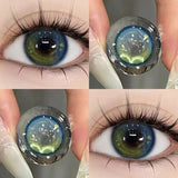 Popxstar Myopia Contact Lenses with Diopters Blue Pupils Color Contact Lenses for Eyes Prescription Contact Lenses 1 Pair/2pcs