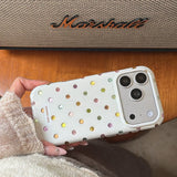 Popxstar  Luxury Colorful Polka Dot Glitter Glacial Pattern Phone Case for IPhone 17 Pro Max 16 14 15 Pro Max 13 Pro Blingbling Soft Cover