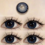 Blue Color Contact Lenses Black Pupil 6months 1pair Cosmetic Lenses