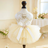 Cute High-end Formal Dress Pet Clothes Puff Chiffon Skirt Wedding Dress for Dogs Skirt Princess Dog  York Clothes Pet Cat Dress