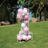 Popxstar Mosaic Balloon Frame 1 Marquee Light Up Number PVC Pre-Cut Kit Geometric Balloon Filling Stand Decoration for Baby Shower Party