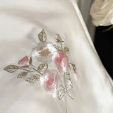 Popxstar  60S Lyocell Bamboo Fiber Flower Embroidery Summer Quilt Bedding Set Soft Silky Thin Comforter Blanket With Bed Sheet Pillowcases