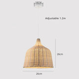 Popxstar Southeast Asia BRattan  Pendant Lamp Hand-woven Weaving Chinese Lantern Bamboo Chandelier Garden Restaurant E27 Art Hanging Ligh