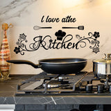 Popxstar Letter Kitchen i love athe Cartoon Wall Sticker Classic Background Wall Living Room Kitchen Home Decor Wall Sticker