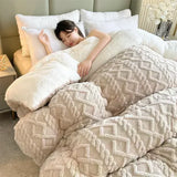 Popxstar New Super Thick Winter Warm Blanket for Bed Artificial Lamb Cashmere Weighted Blankets Soft Comfortable Warmth Quilt Comforter