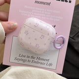 Popxstar  new earphone case for apple airpods pro 2 charging box protection cover purple flower fall prevention keychain for airpods 4 3 2