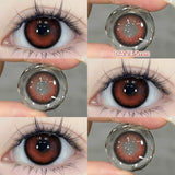 Popxstar 2pcs/pair Cyber Series Halloween Colored Contact Lenses for Makeup Eyes Big Pupils Red Contact Lenses Brown Lens Myopia
