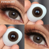 Popxstar  【0~-8.00】Degree Contact Lenses Myopie Color Contact Lenses for Eyes Chocolate Black Big Eyes Contacts Prescription Lens