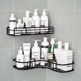 Popxstar Bathroom Shelf Shower Shelf Shampoo Storage Shelf Kitchen Spice Corner Shelf No Punch Wall - Mounted Shelf Bathroom Accessories