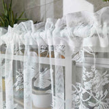 Popxstar 1pc Butterfly Lace Curtains for Kitchen Cafe Curtain Valance Door Panel Rustic Sheer Voile Window Treatment Valance