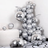 Popxstar 2/5PCS 18/22/36inch Foil Sphere Balloons 4D Balloons Glod Silver Rose Gold Big Round Mylar Balloons for Birthday Party Decor