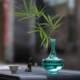Round belly long neck glass vase Hydroponic fresh flowers flower arrangement desktop ornament home office hotel decoration