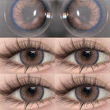 Popxstar  2Pcs Colored Contact Lenses Myopia Degree -0.00 to -8.00 Flower Talk Brown Eyes Beauty Pupil Gray Makeup Soft Lenses