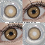Popxstar  1Pair Colorcon Korean Lenses Color Contact Lenses For Eyes Natural Brown Soft Lens Gray Eye Contacts Makeup Cosmetic