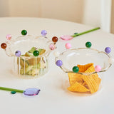 Popxstar Crown Bowl Salad Bowl Cute Bowl Fruit Plate Dish Glass Bowl Snack Candy Cake Bowl Ice Cream Cup Fruit Bowl Home Decor Storage