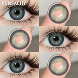1 Pair Natural Gray Lenses Color Contact Lenses Doll Black Big Eye Contacts Makeup Cosmetics Yearly Use Blue Color Lens