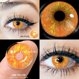 Yellow Contact Lenses for Eyes 2pcs Anime Cosplay Colored Lenses Purple Crazy Halloween Lenses Contact Lens Beauty Makeup