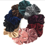 Popxstar Accessories Scrunchies Hair Scrunchy Headband Women Ties Velvet Solid Color Ponytail Holder Headwear Elastic Ties Bands Set