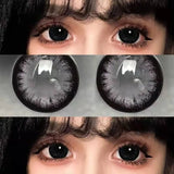 Two Large Black Eye Color Contact Lenses Prescription with Diopter Lenses with Eye Contact Lenses Student Animation Natural