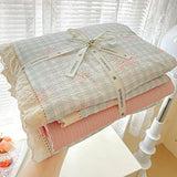 Popxstar  Ins Floral Bedding Set Princess Duvet Cover Set Bed Linen Flat Sheets Set 2 Pillowcases Single Double Queen Size Back To School