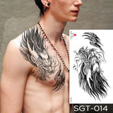 Popxstar Large Chest Waist Shoulder Back Waterproof Temporary Tattoo Sticker Lace Gemstone Flower Fake Tatoo Underboob Body Art For Women