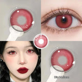 Popxstar  2PCS(1 Pair) Myopia With Diopter Colorful Cosplay Contact Lenses For Eyes Yellow Blue Red Green Halloween Lenses Yearly