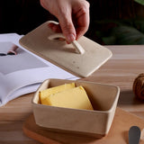 Popxstar  Vintage Ceramic Butter Box Butter Dish Square Cream Box with Lid Plate Multi Functional Cheese Storage Box Kitchen Accessories