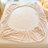 Popxstar 1pc Winter Warm Bed Sheet with Elastic Band Single/Queen/King Mattress Cover Thick Coral Fleece Fluffy Fitted Bed Sheets for Bed