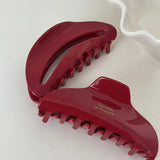 Popxstar Korean Women Large Red Bright Color Acetate Hair Claws Barrettes Hairpins Ponytail Hair Clips Girls Hair Accessories Shark Clip
