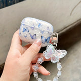 Popxstar For Airpods Pro USB C Case  Luxury Blue Butterfly Wireless Headphone Cover For Airpods 4 Pro 2 3 2nd IMD Earphone Shell