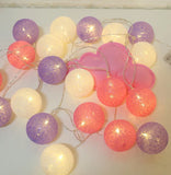 Popxstar Battery Colorfull Cotton Garland 4cm LED Balls Christmas String Holiday Lights for Home Decoration Wedding Fairy Bedroom Decor
