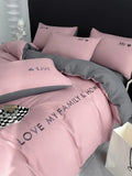 Popxstar  Nordic Luxury Egyptian Cotton Bedding Set King Queen Double Twin Size with Sheet Duvet Cover Pillowcases 1/2 People Bed Linens