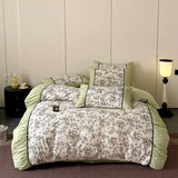 Popxstar  Soft Bedding Set Princess Style Duvet Cover with Bed Sheet Pillowcase Bedclothes Bedspread Pillowcases Comforter Sets ﻿