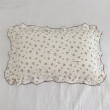 Popxstar INS Ruffle Edge Gauze 100% Cotton Princess Pillow Case 30X50 48X74cm Breathable Pillowcase Decorative for Home Bedding Bedroom