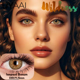 Wild Color Payoff Color Contacts Lenses Unique Multi-Tonal Radiating Design for Mesmerizing Eyes, Brown/Green/Gray,