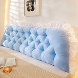 Popxstar Giant Tatami Plush Cushion Soft Lace Headboard Neck Stuffed Pillow Body Bedside Back Bed Cushion Large Backrest Support Bolster