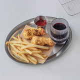 Popxstar Stainless Steel Oval Plate Cake Dessert Fruit Bread Afternoon Tea Tray Jewelry Display Storage Tray Home Kitchen Accessories