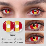 Popxstar 1 Pair Colored Contact Lenses Cosplay Colorful Contact Blue Eyes Contact Anime Red Lenses Halloween white Lenses