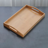 Popxstar  Solid Color Wooden Rectangular Dinner Plate Western Food Rectangular Square Snack Dessert Serving Tray Restaurant Bar Household