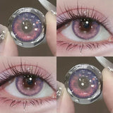 Popxstar 2Pieces Color Contact Lenses Bling Pupil Beauty Cosplay Color Circle Lens Yearly Galaxy Colour Contacts with Box